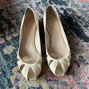 Loeffler Randall Pale Pink Leather Peep Toe Cleo Flats Size 10B